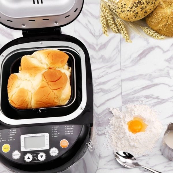ToBox bread maker on table with bread inside